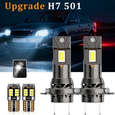 For Skoda Octavia MK2 2003-13 Led Headlight White Low Beam & Side Light Bulbs