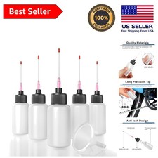 LDPE 1oz Applicator Bottles - 5 Pcs with Stainless Tips for Precise Dispensing