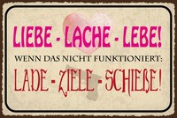 Blechschild 20X30 Cm Liebe Lache Lebe Deko Geschenk Schild