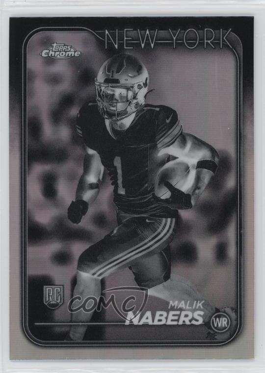 2024 Topps Chrome Rookies Negative Refractor Malik Nabers #205 Rookie RC 1mv9