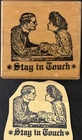 Vintage RARE PSX Gibson Girl Victorian Couple Stay In Touch Rubber Stamp