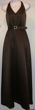 NWOT Genuine ALFRED ANGELO brown halter bridesmaid  evening dress, style  6138