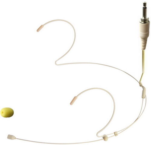 Beige Headset Microphone for Wireless Mic System  3.5mm 1/8" external Screw Lock - Picture 1 of 5