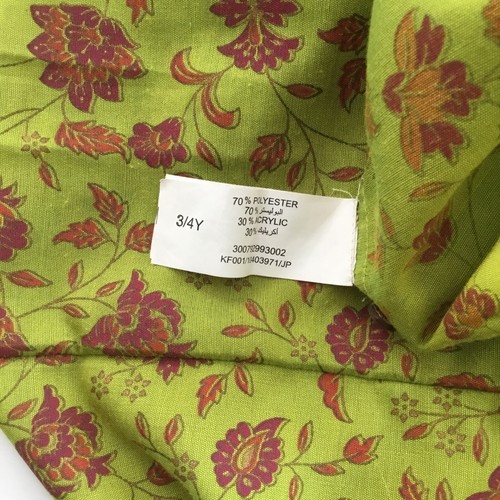 Utsa Girls Dress Floral Print Boho Short Sleeve Cottage Core Green Size 3/4 Year - Picture 8 of 8