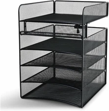 Hanging Under Desk Organizer,5 Trays,Office and Classroom Mailbox,Paper and Mail