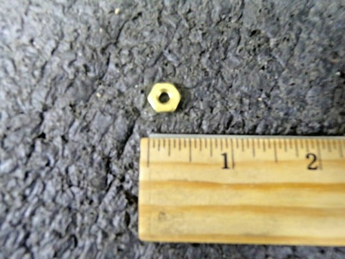 #10-24 Brass Right Hand Machine Screw Hex Nut 3/8" Across Flats, 1/8" High.(MK) - Picture 4 of 4