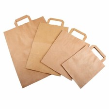 Papiertragetaschen BIO braun Tragetasche Papiertüten Papiertaschen  25 - 1000 St