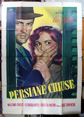 manifesto 4F film PERSIANE CHIUSE Massimo Girotti E.Rossi Drago Giulietta Masina