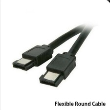 36" Premium Quality eSATA Round External SATA Cable, 6Gb/s SATA 3 Speed Black 