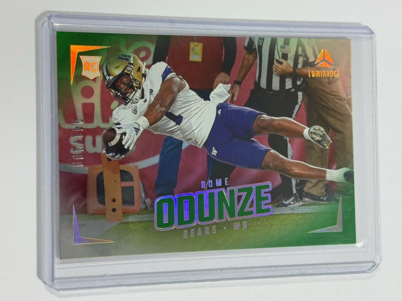 2024 Panini Luminance - Rookies Green #185 Rome Odunze /100 RC Chicago Bears SP