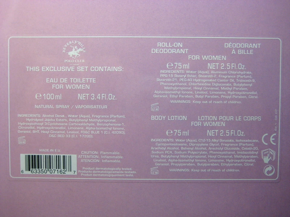 Juego Polo Club Classic Beverly Hills para mujer (3,4 EDT Spy + 2,5 B/L + 2,5 R.D) Foto 4 de 4