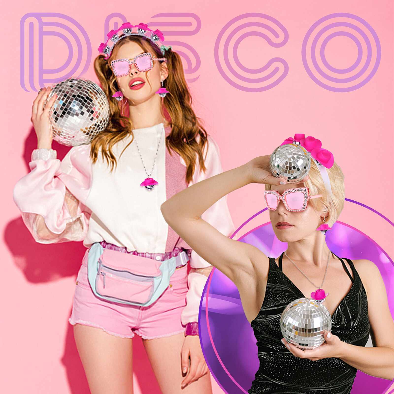 DIY Disco Ball Cowboy Hat Mirror Disco Hat Making Kit With White