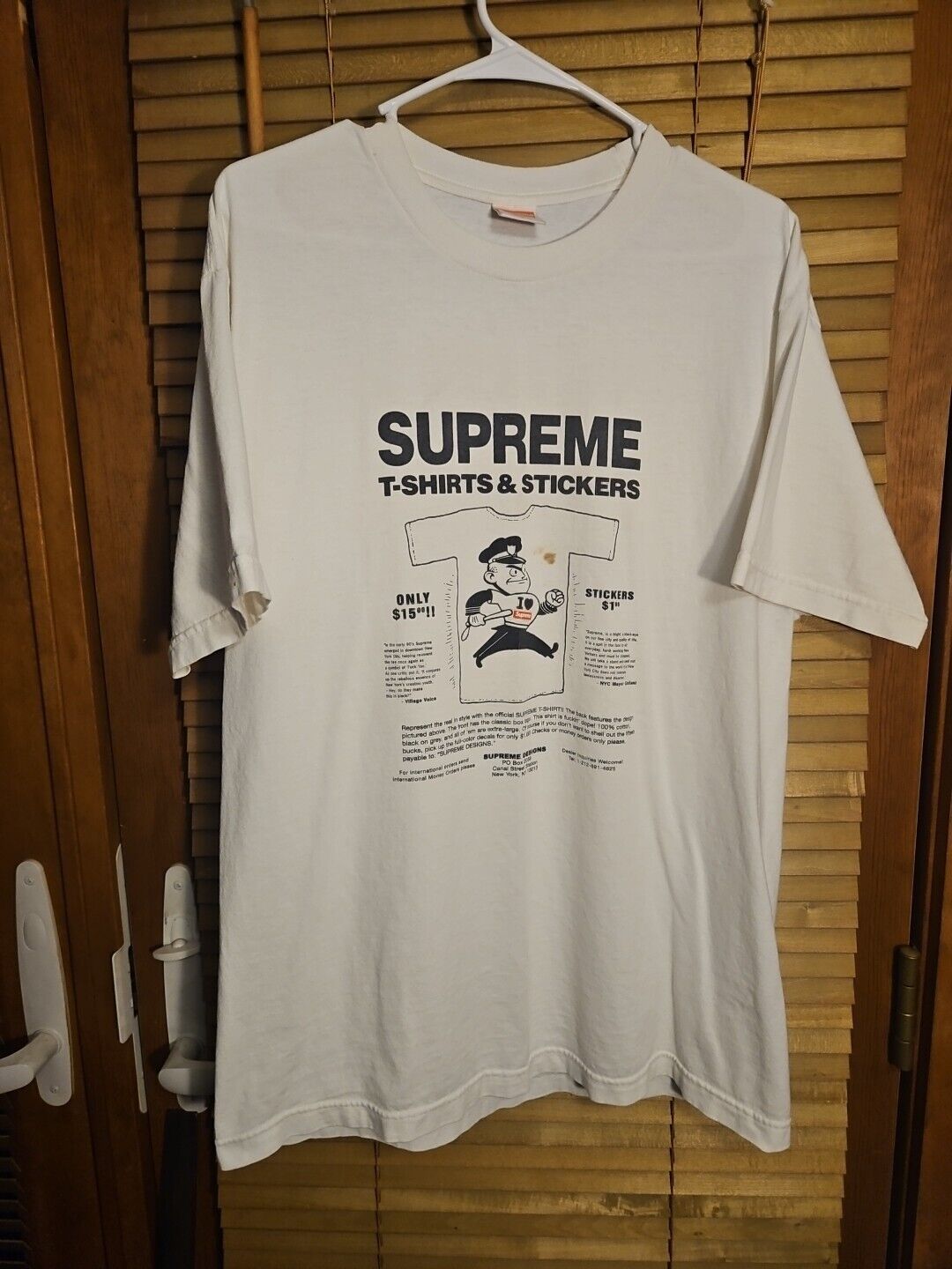 VTG Supreme 2007 Shirts & Stickers Off White Y2K Crew Neck Tee T Shirt Men's L