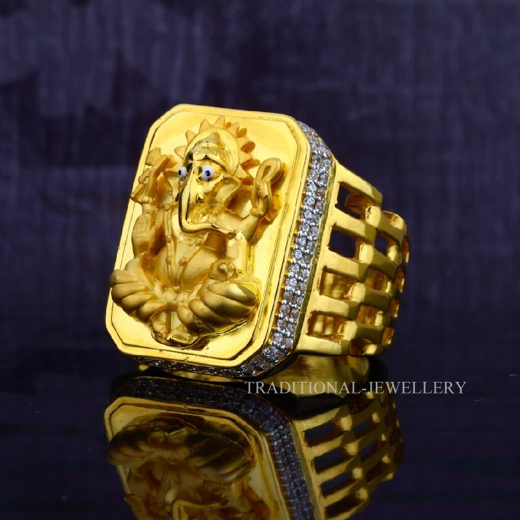 Lord Ganesha Design Gold Wedding Ring in Ernakulam at best price by  Nakshatra Gold And Diamonds - Justdial