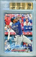 RONALD ACUNA 2018 Topps Holiday Snowflake bat down rookie BGS 10 Pristine NL MVP