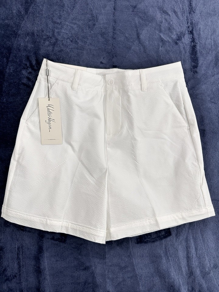 Short Golf Femme Walter Hagen – Seersucker Blanc – Taille 4 – Neuf Avec étiquette