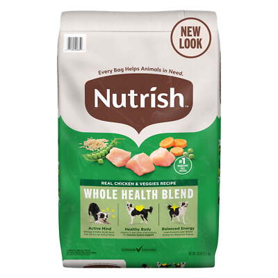 Nutrish Real Chicken & Veggies Recipe Whole Health Blend Dry Dog Food,28 lb. Bag