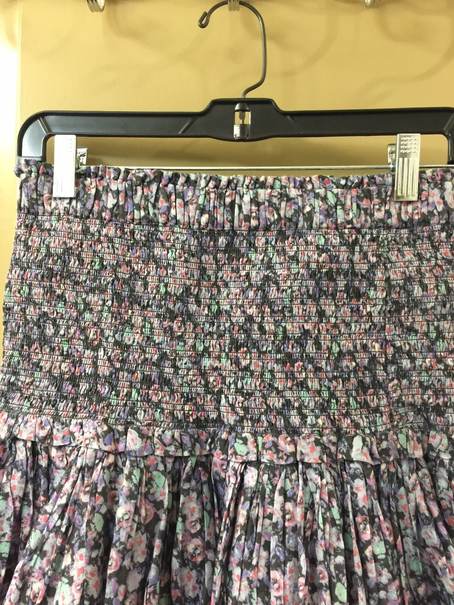 isabel marant etoile cotton floral purple mini skirt sz 38 (item
