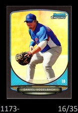 1-2013 BOWMAN CHROME DRAFT BLACK REFRACTOR DANIEL VOGELBACH MARINERS 16/35
