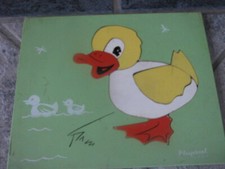 Vintage Wooden Playskool 15 2 Ducks 7 Piece Puzzle Great Condition 1970s