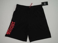 NWT Under Armour 2.0 Prototype Boy's Medium XL Wordmark Black Shorts