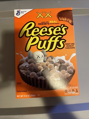 KAWS x Reese s Puffs Cereal Box 11.5 oz Limited Edition Street Pop Art SEALED