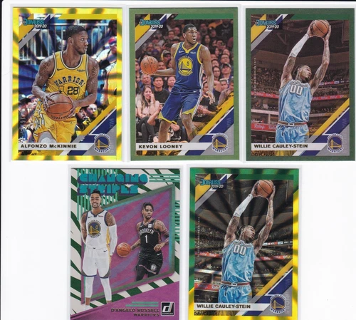 2019/20 Donruss Lot GOLDEN STATE WARRIORS Yellow Laser /25 Green Flood G/Y Laser