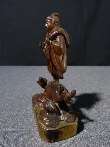 Sculpture Statue Japanese Antique Wood Carved Divinity Japan 19 20 Century 3 - Picture 7 of 14