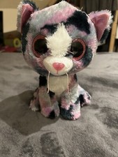 Cat Soft toy Plush, Pink, Grey, Black And White TY, Approx 23cm. Christmas gift.