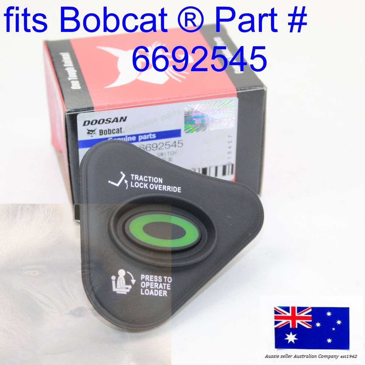 Bobcat Press To Operate Traction Lock Override Switch Panel Green