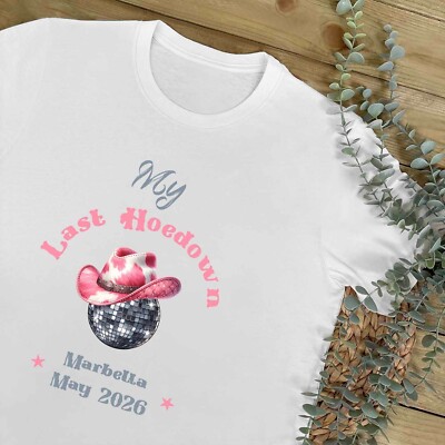 Personalisierte Junggesellinnenabschied T-Shirts - Cowgirl Hen Do Last Hoedown/Final Rodeo Disco