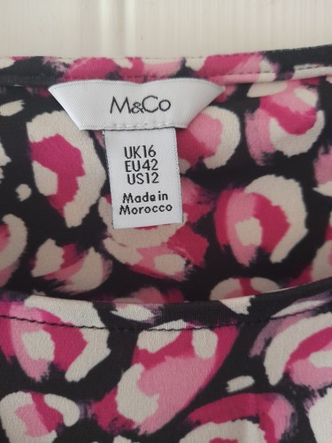 ❤️ M&Co Pretty Patterned Top Size 16 Vgc - Picture 2 of 5