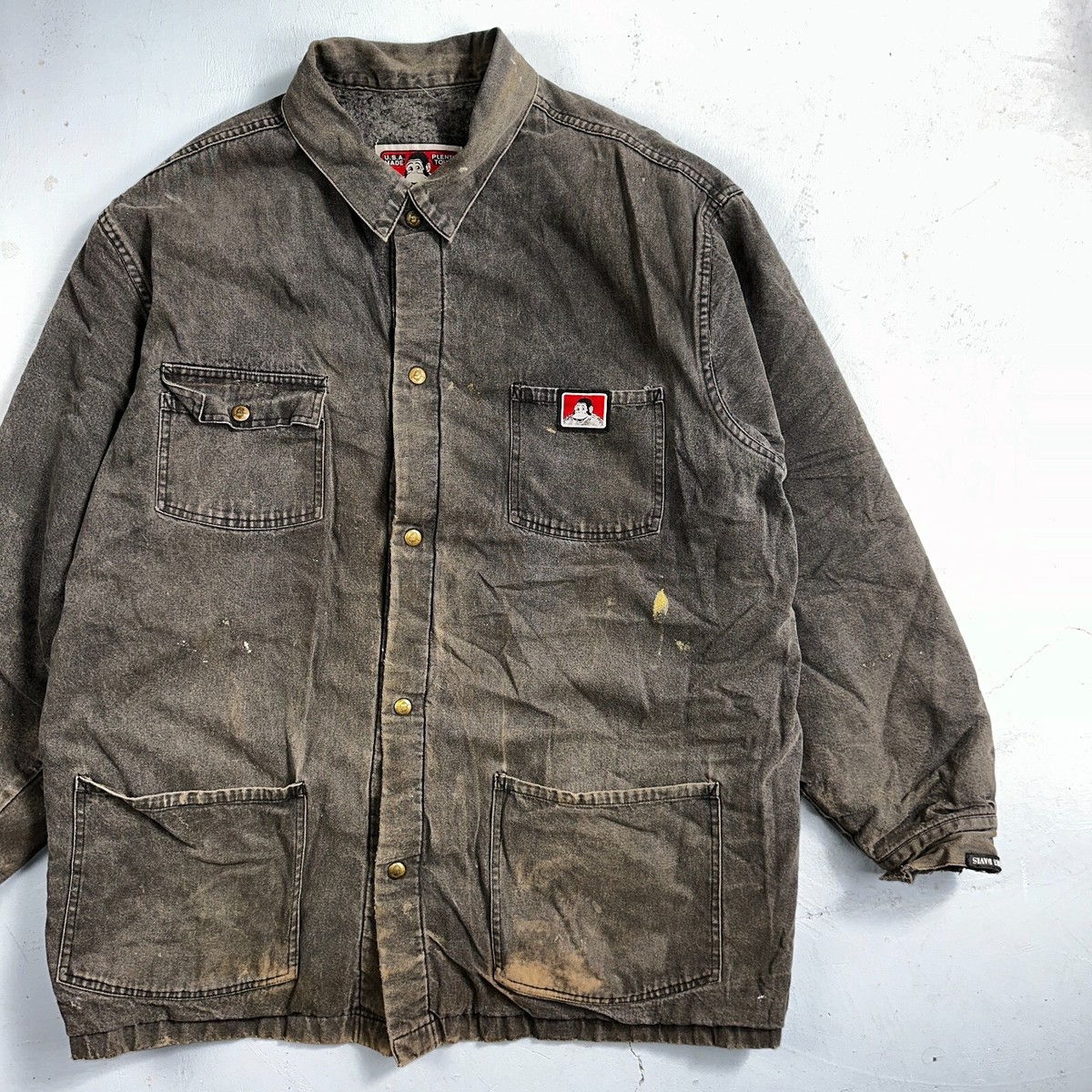 Ben Davis Jacket VTG 90s Canvas Blanket Lined Chore Workwear