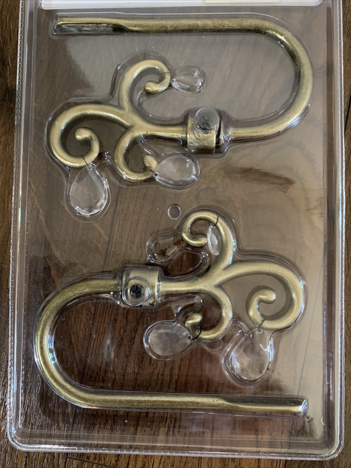 Scarf Curtain Holders Holdbacks Antiqued Gold Crystal Dangle Swirls eBay