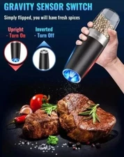 (2 Pack) Electric Automatic Salt and Pepper Grinder Shaker Mill Kitchen Cooking