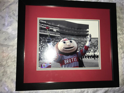 OHIO STATE Buckeyes BRUTUS Mascot PHOTO Red ROSE BOWL Matted/Frame VICTORY Print