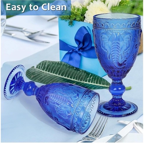 Elegant Cobalt Blue Elephant Glassware Set of 6 by NiLor- Dishwasher Safe - Picture 4 of 9