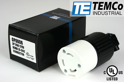 TEMCO NEMA L5-30C Female Plug 30A 125V Locking UL Listed for Generator RV Camper