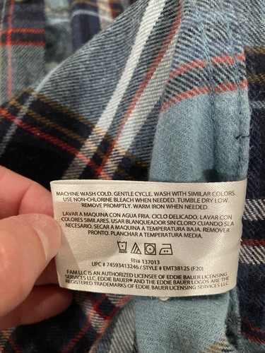 Eddie Bauer Herren Langarm Flanellhemd, Größe XXL, Lightstream - Bild 7 von 8