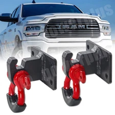For 2011-2020 RAM 2500/3500/4500 Front Bumper Shackle Tow Hook Mounts Brackets