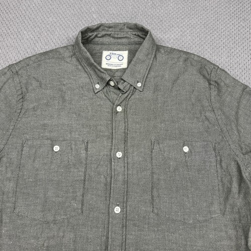 Camicia Mugsy Uomo XXL Grigio Cotone Oxford Classica Abbigliamento da Lavoro Portogallo - Foto 3 di 7