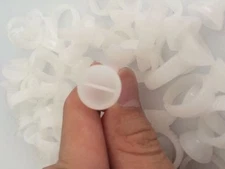 50 pcs bowl shape permanent makeup tattoo finger ring double pigment ink cup cap