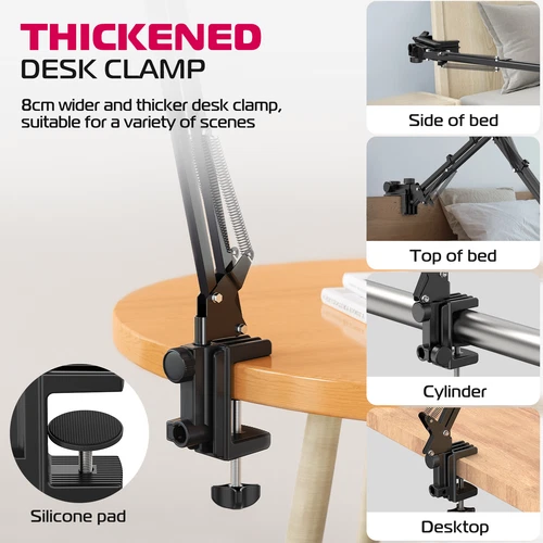 Ulanzi T2 Soporte de brazo largo ajustable de metal para tableta soporte de escritorio para teléfonos iPad - Imagen 6 de 8