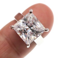 Rhodium over Sterling Silver 4ct Princess Cut SUPER CUBIC ZIRCONIA Ring 4.75