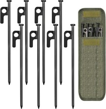4/8 Pack Tent Stakes Heavy Duty Metal Tent Pegs for Camping Steel Tent Stakes 8"