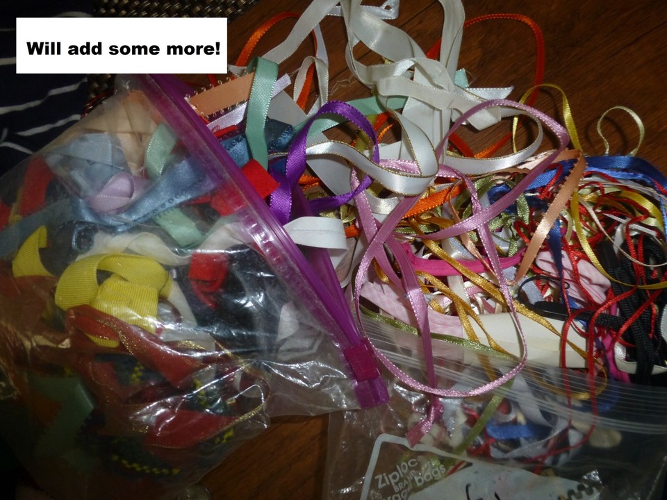 Mixed Lot Ribbon Appliques Craft Sewing Kit White Pink - will add some ...