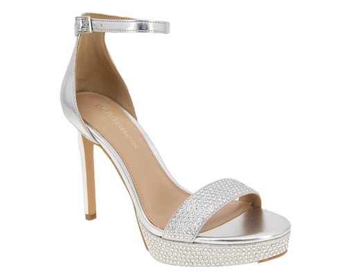 Sandales Talons BCBGeneration Eliza - Taille 6,5 M, Rose/beige, Bretelles Cheville En Cuir