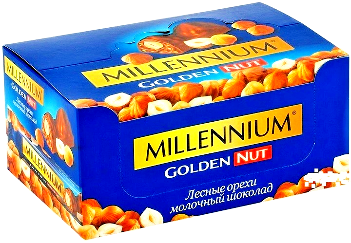 Ukrainian Milk Chocolate Candy Bars Millennium Whole Golden Nut