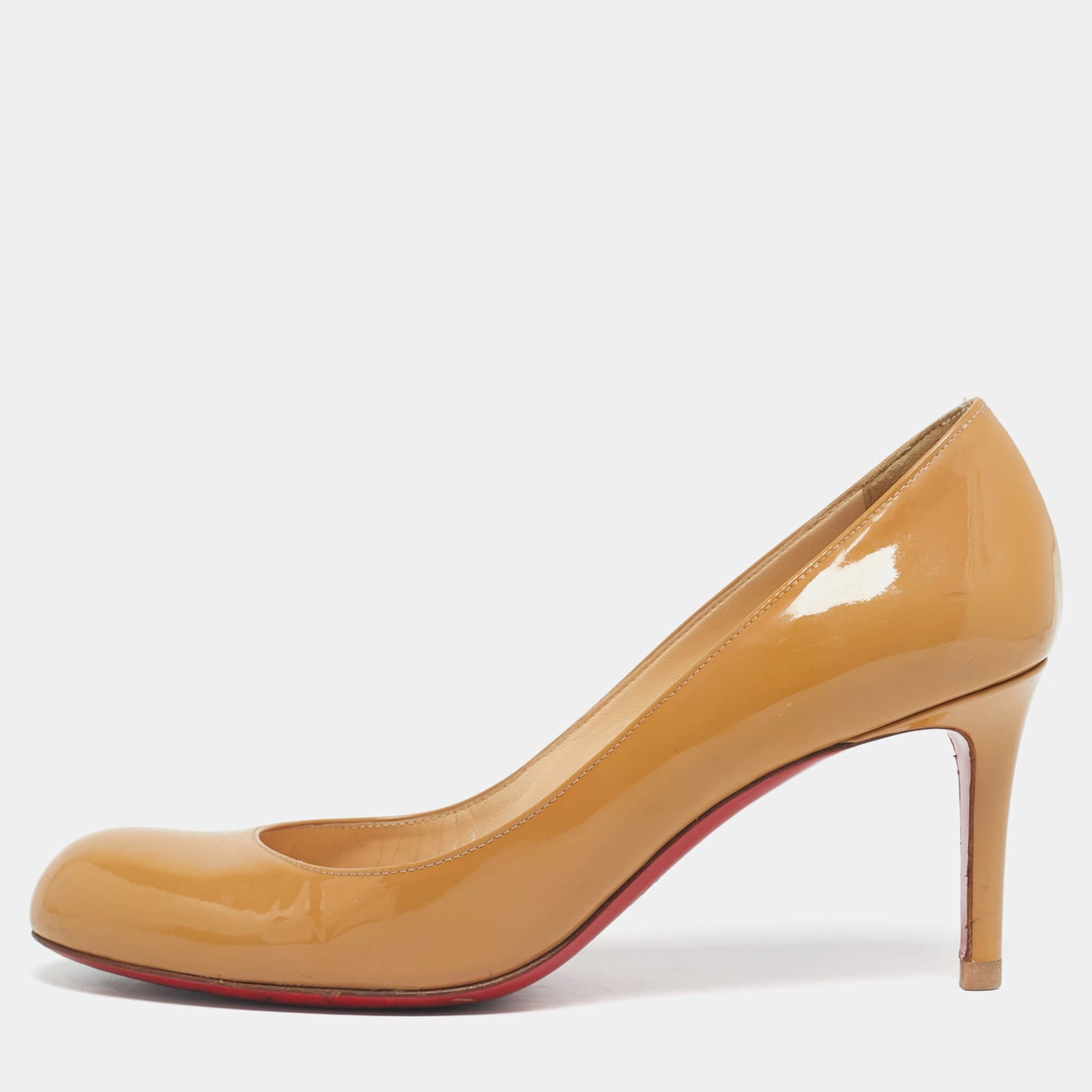 Christian Louboutin Beige Patent Leather Simple Pumps Size 38