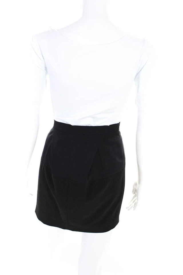 Minifalda lápiz plisada invertida negra azul marino talla 0 O2nd Barneys NY para mujer Foto 3 de 3